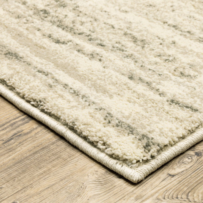 7.9' x 10' Abstract Power Loom Stain Resistant Area Rug - Beige And Grey