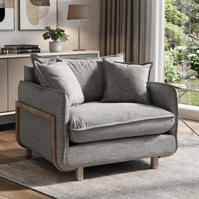 42" Linen Arm Chair - Gray