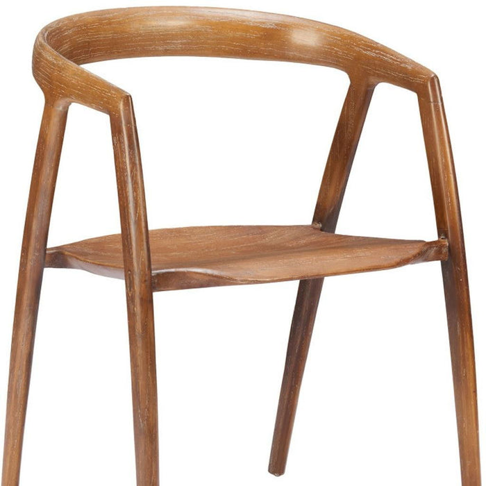 Solid Wood Open Back Dining Arm Chairs (Set of 2) - Walnut / Brown