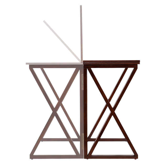 Solid Wood A Frame Console Table - Brown