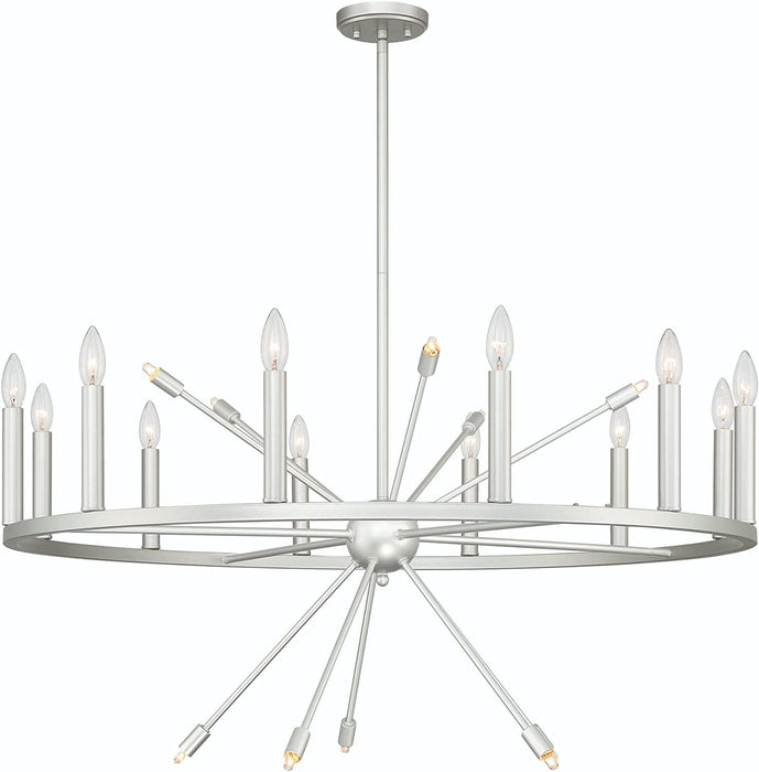 Candle Style Multi Light Metal Dimmable Chandelier - Silver