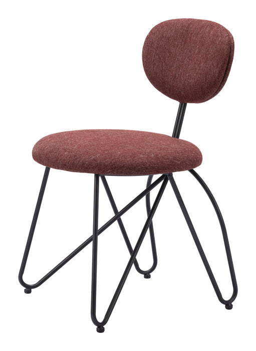 Upholstered Fabric Open Back Dining Side Chairs (Set of 2) - Brown / Black