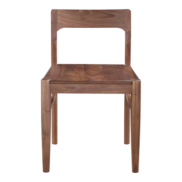 Solid Wood Open Back Dining Room Side Chairs (Set of 2) - Brown