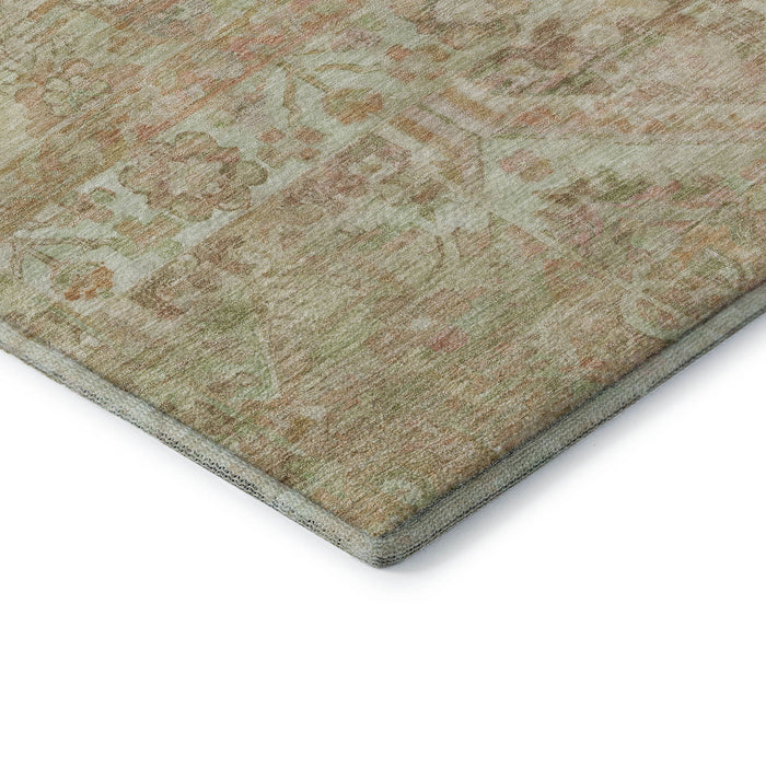 10' X 14' Floral Washable Area Rug With UV Protection (696470) - Salmon / Beige / Coral