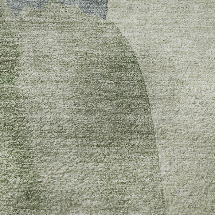 10' X 14' Abstract Washable Area Rug With UV Protection (710166) - Artichoke Green / Lavender / Taupe