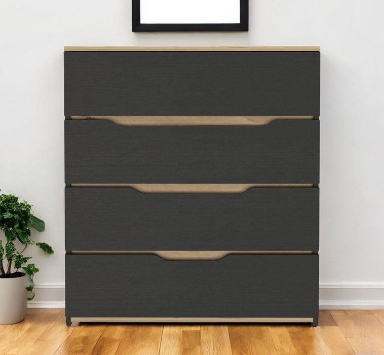 Four Drawer Dresser - Natural And Black