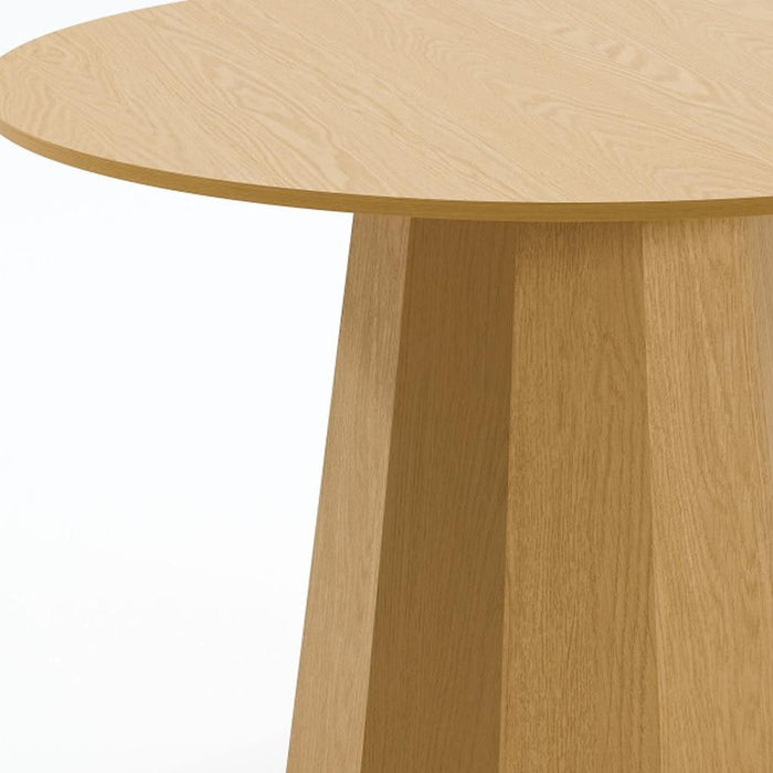 Wooden Dining Table With Pedestal Base & Round Top - Black