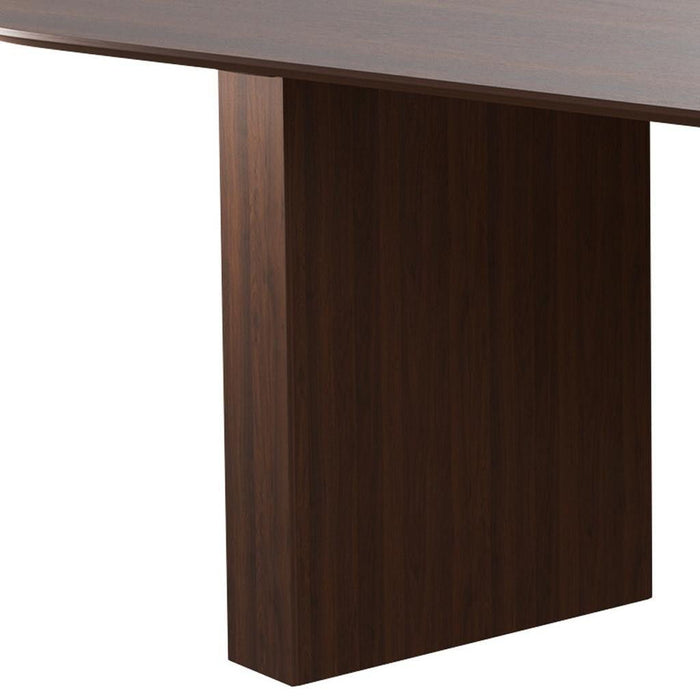86'' Double Pedestal Base Oval Dining Table - Walnut