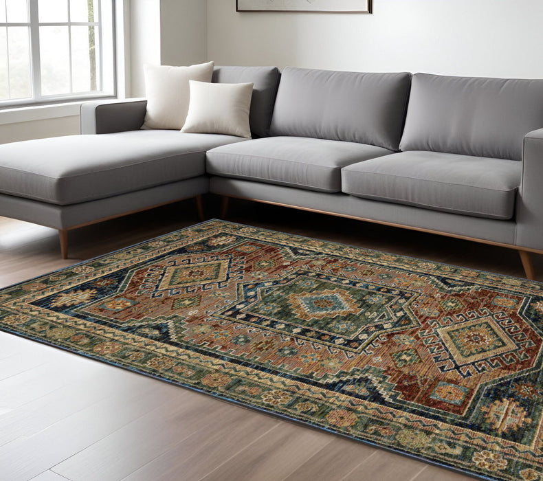 7' X 10' Tribal Area Rug - Blue