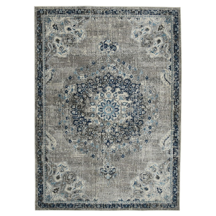 9' x 12' Medallion Power Loom Area Rug - Teal Blue