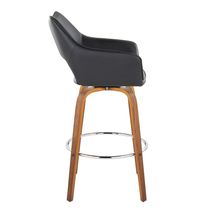 Mustang - Fixed-Height XL Barstool (Set of 2) - Walnut Wood
