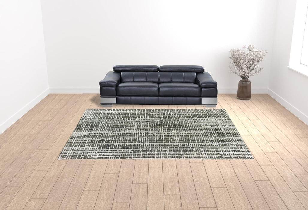 10' x 13' Abstract Power Loom Stain Resistant Area Rug - Gray And Ivory