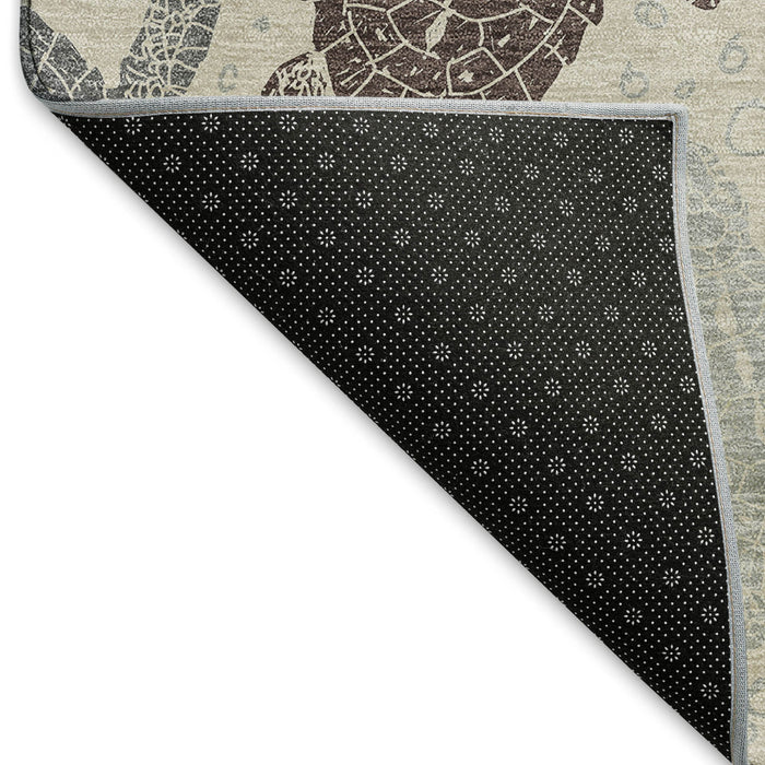 10' X 14' Geometric Washable Area Rug With UV Protection (646151) - Sand / Ivory / Gray