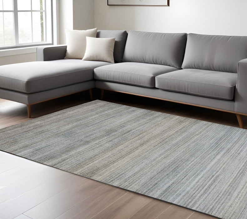 8' x 11' Ombre Hand Woven Area Rug - Blue Gray And Purple