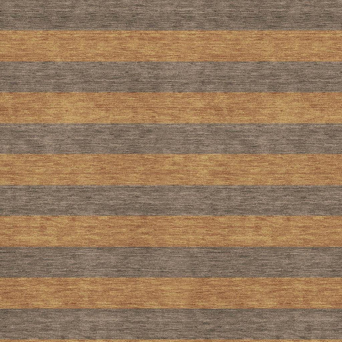10' X 14' Striped Washable Area Rug With UV Protection (647746) - Chocolate / Copper