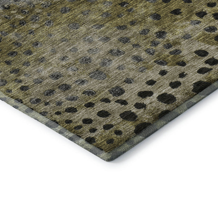 10' X 14' Polka Dot Washable Area Rug With UV Protection (683650) - Brown / Gray / Beige
