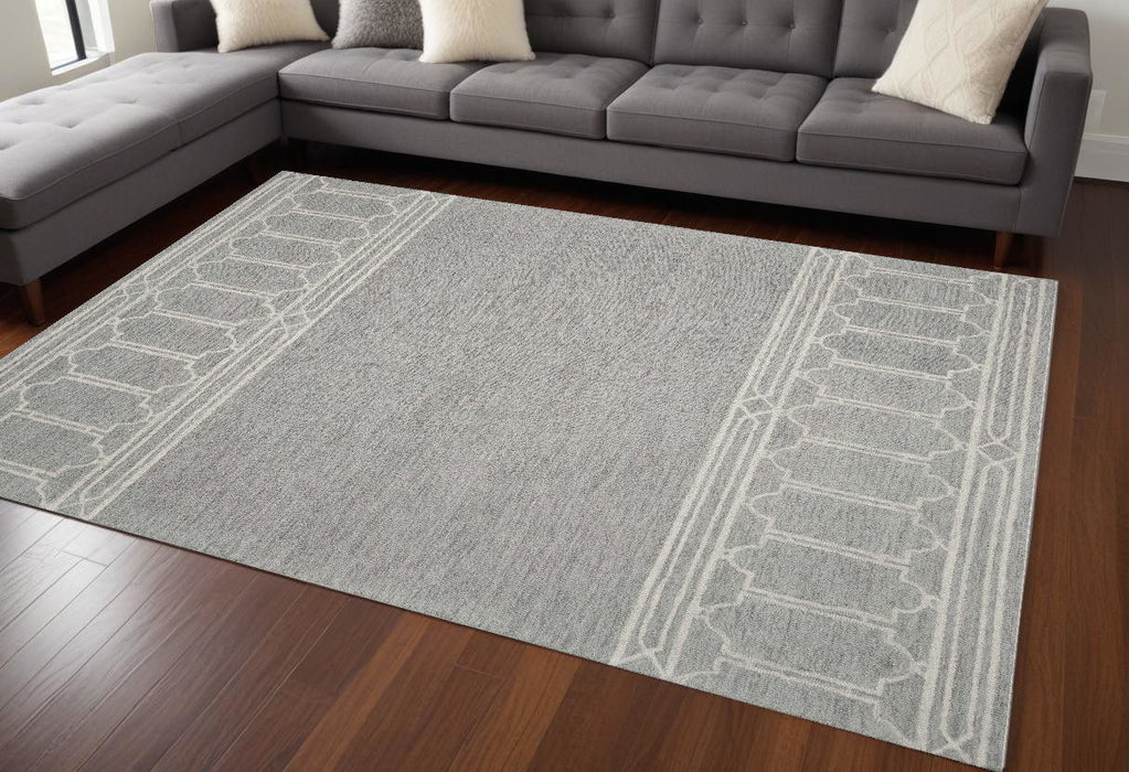 9' x 12' Hand Tufted Geometric Indoor Area Rug - Gray