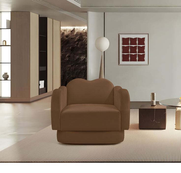 Bloom - Velvet Chair - Saddle