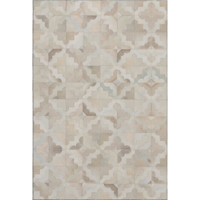 10' X 14' Geometric Washable Area Rug With UV Protection (644712) - Ivory / Beige / Gray