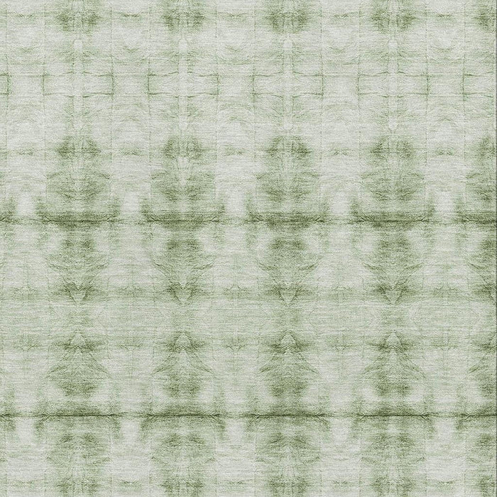 10' X 14' Geometric Washable Area Rug With UV Protection - Sage And Ivory