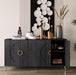 Modern Giga lacquered wooden sideboard with four doors, ideal for living room, entryway, hallway, office, or kitchen storage.