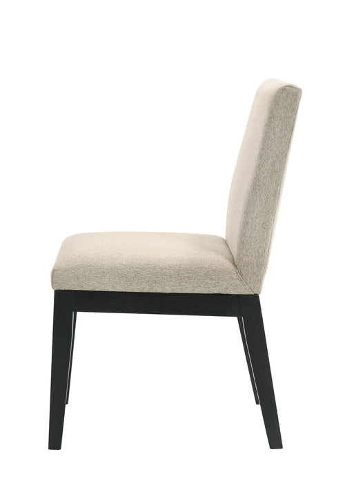 Upholstered Fabric Dining Side Chairs (Set of 2) - Beige / Black