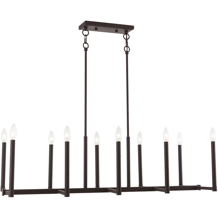 18'' Ten Light Dimmable Chandelier With Shades - Bronze