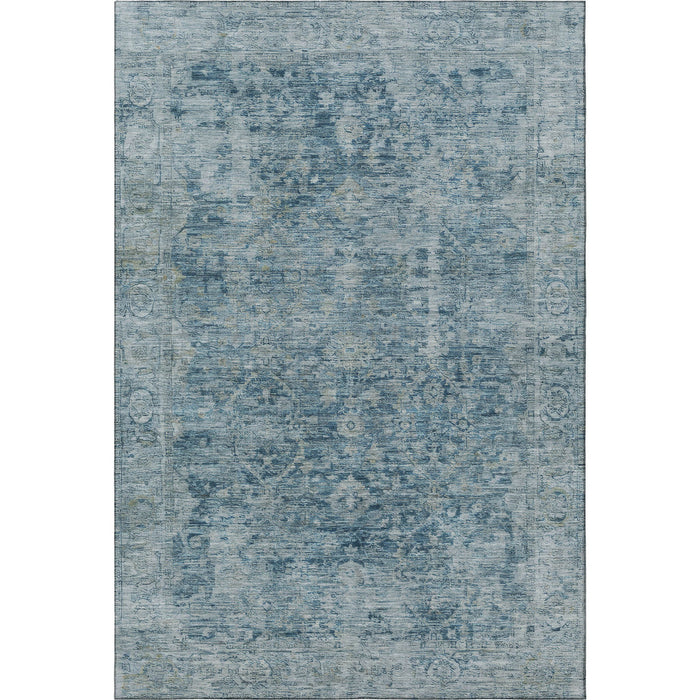 10' X 14' Oriental Washable Area Rug With UV Protection (700937) - Blue / Gray