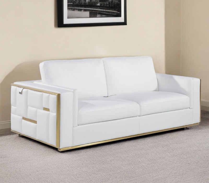 Italian Leather Sofa - White