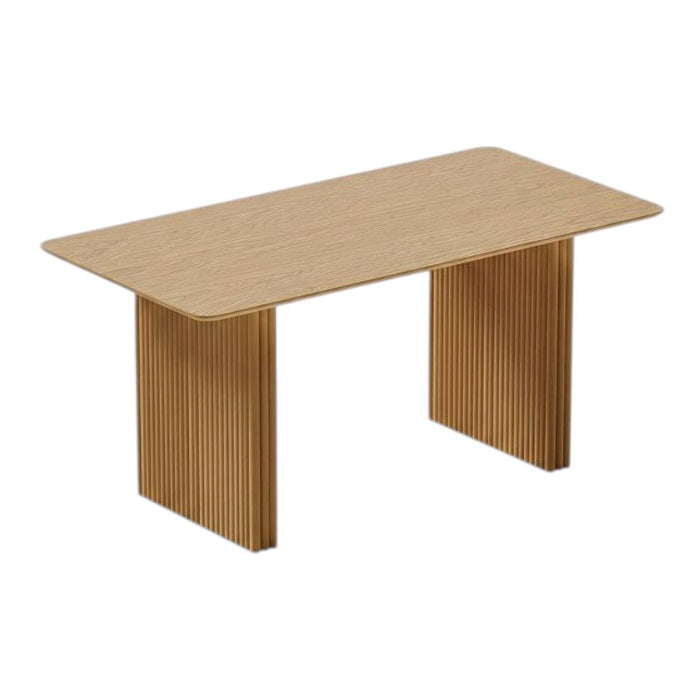 79'' Solid Wood Double Pedestal Base Dining Table - Natural