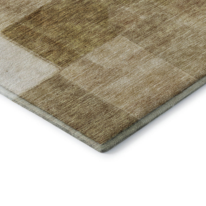 10' X 14' Geometric Washable Area Rug With UV Protection (688255) - Terra Cotta / Beige / Copper