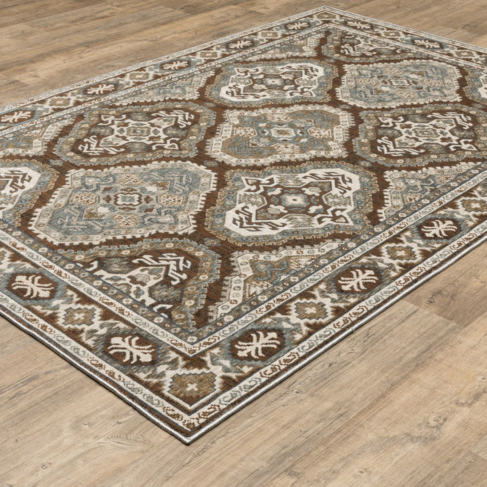 10' X 13' Medallion Area Rug - Ivory And Blue