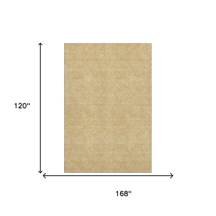 10' X 14' Geometric Washable Area Rug With UV Protection (682859) - Gold / Ivory