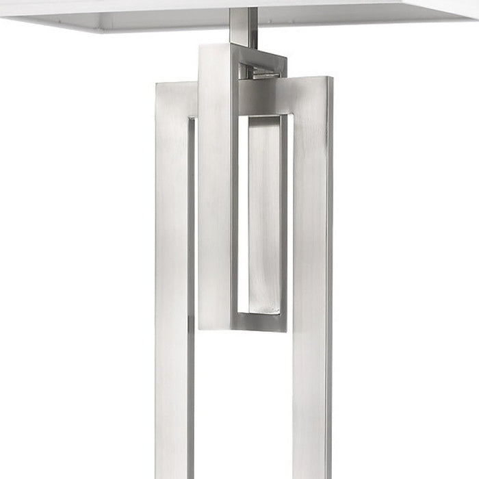 64" Traditional Shaped Floor Lamp With White Rectangular Shade - Nickel