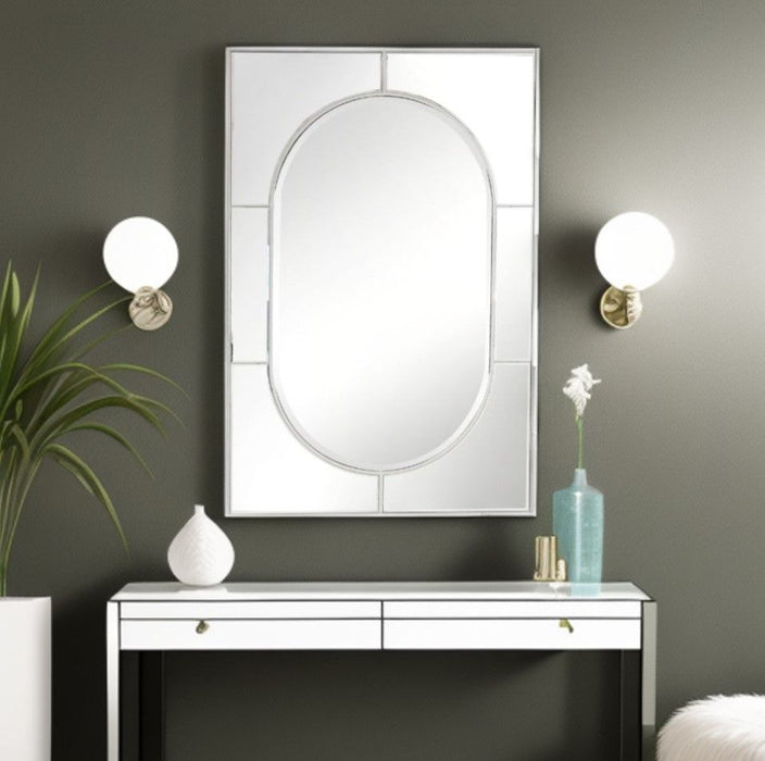 48" Metal Framed Accent Mirror - Silver