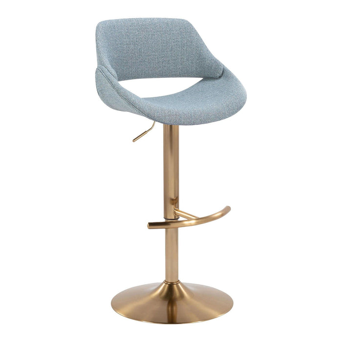 Fabrizzi - Adjustable Barstool With Swivel And Rounded T Footrest (Set of 2) - Gold Metal