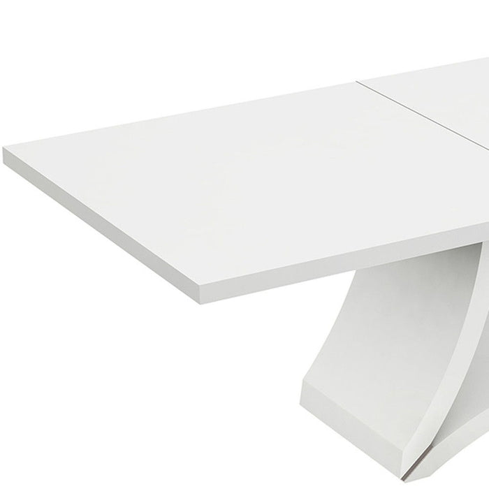 98" Solid Manufactured Wood Dining Table - White