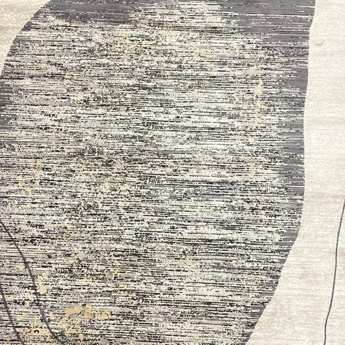 7' X 9' Abstract Distressed Area Rug (722639) - Black / Cream