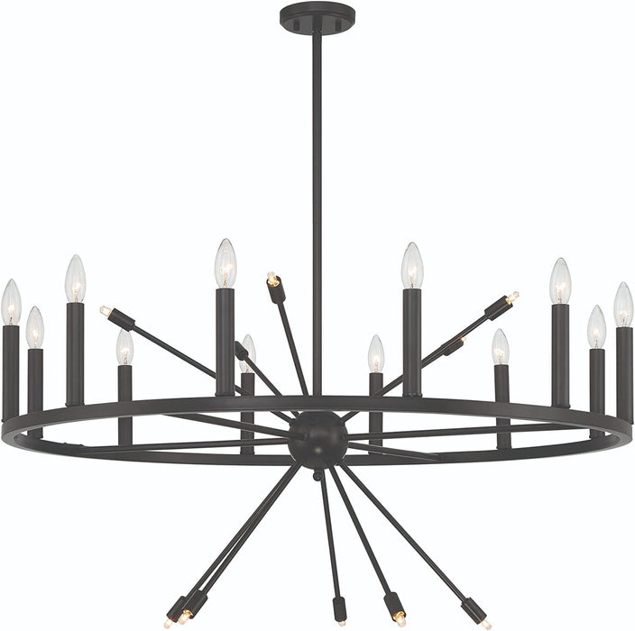Candle Style Multi Light Metal Dimmable Chandelier - Black