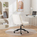 Giga Bizerte adjustable swivel chair with wide seat, criss-cross back design, and white finish, ideal for office or vanity use.