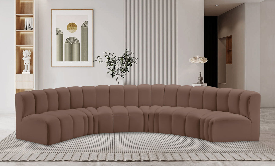 Arc - Faux Leather 6 Piece U-Shaped Modular Sofa