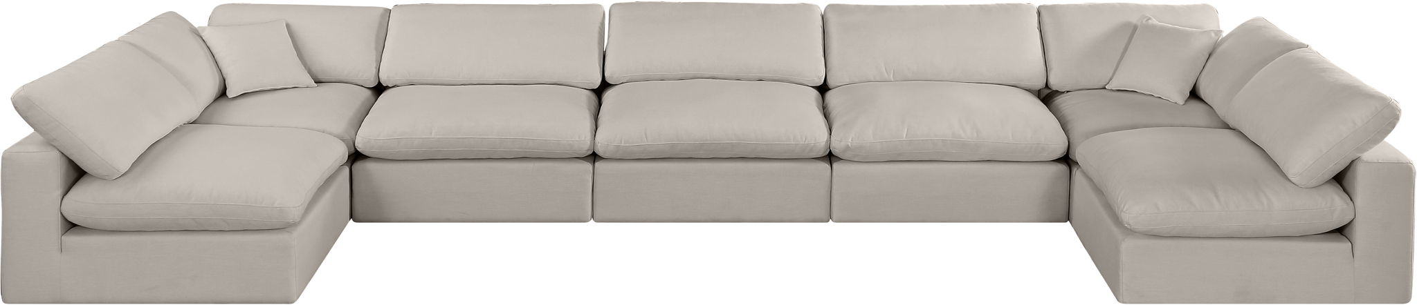 Comfy - 7 Piece Linen Modular Armless Sectional