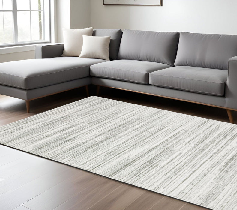 9.8' x 12.9' Abstract Power Loom Area Rug - Gray And White