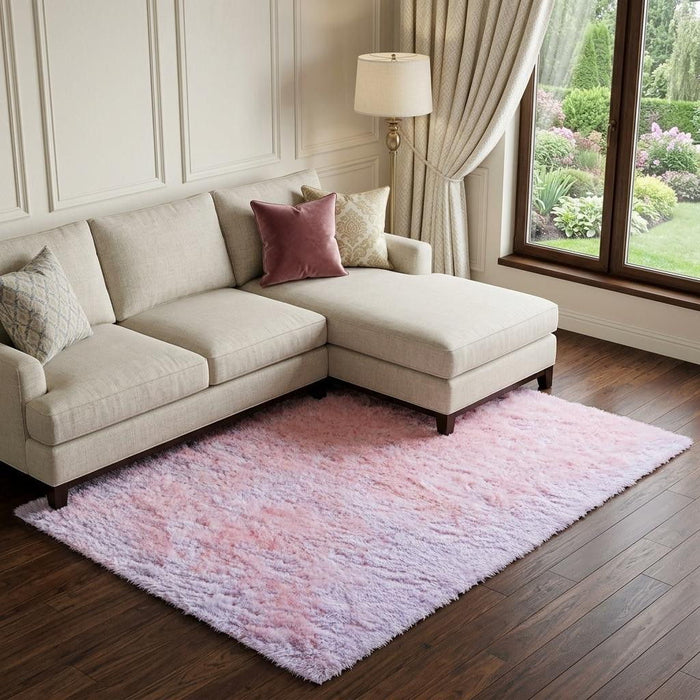 9' X 13' Shag Area Rug (571056) - Pink