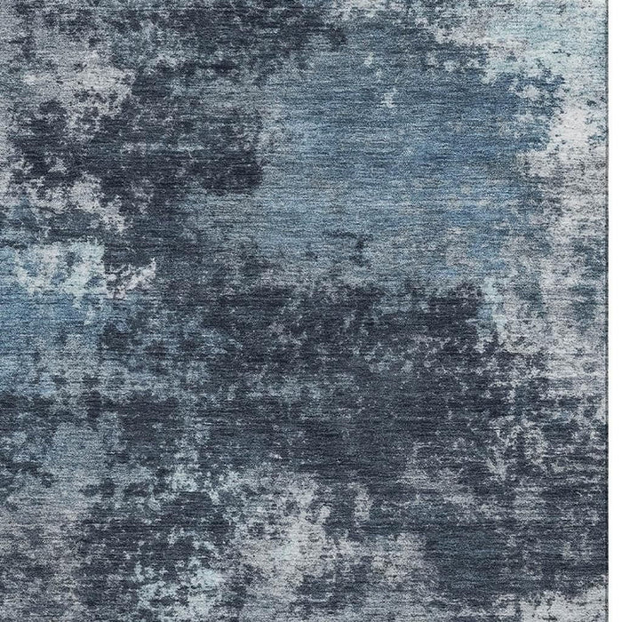 10' X 14' Abstract Washable Area Rug With UV Protection (716893) - Blue / Ivory