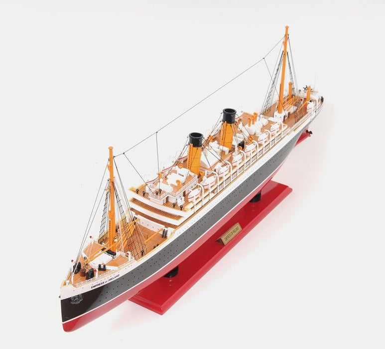 Hand Painted RMS Empress of Ireland Model Boat - Black / Red