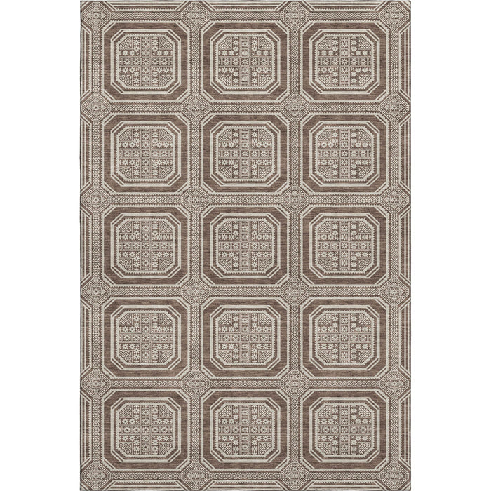 10' X 14' Geometric Washable Area Rug With UV Protection (693780) - Brown / Beige / Taupe