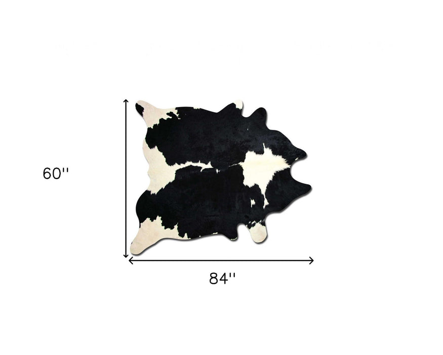 60" x 84" Cowhide - Area Rug - Black And White