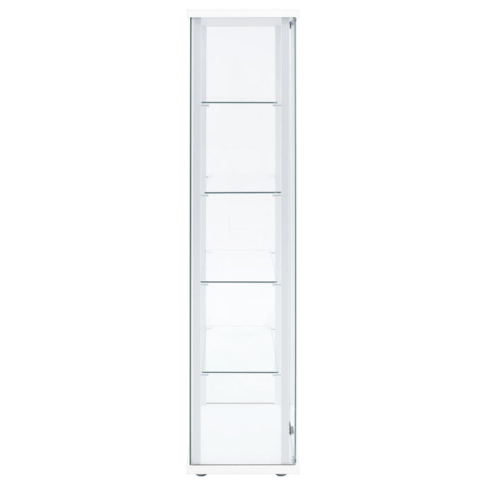 Delphinium 4-Shelf Clear Glass Curio Display Cabinet White