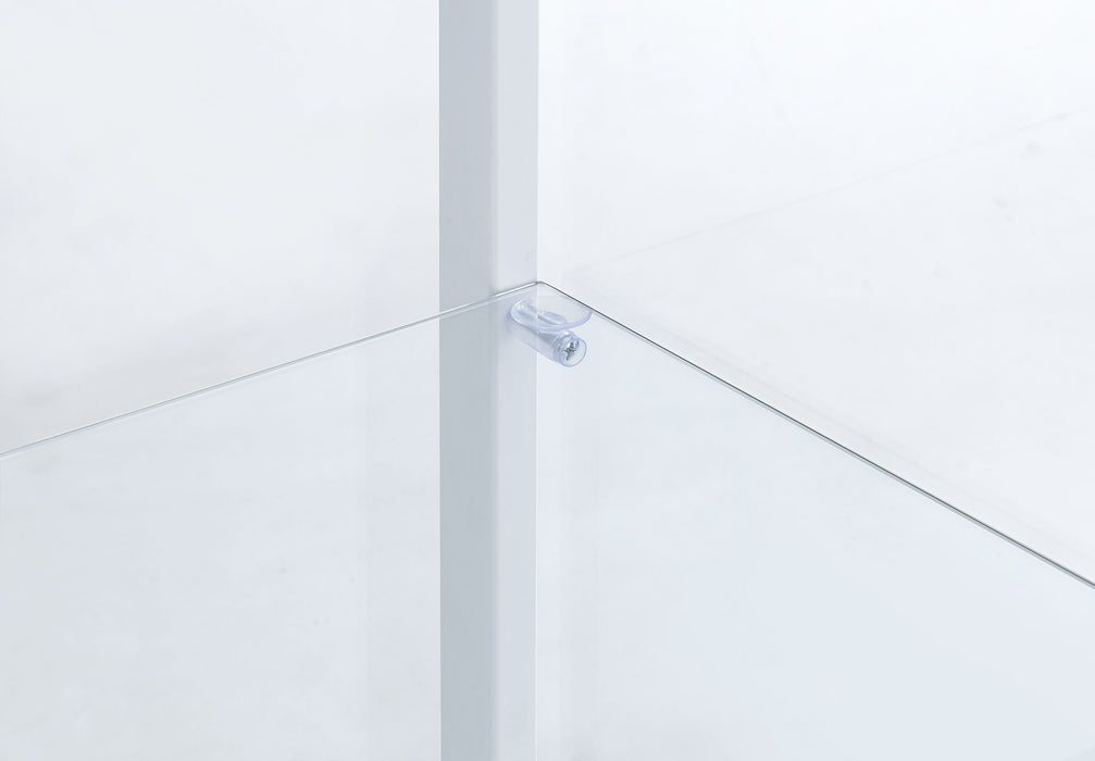 Delphinium 4-Shelf Clear Glass Curio Display Cabinet White
